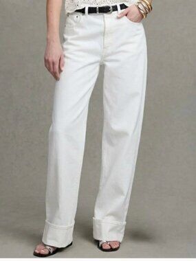 Madewell Cuffed Low Slung Baggy Jeans Vintage White Size 26
